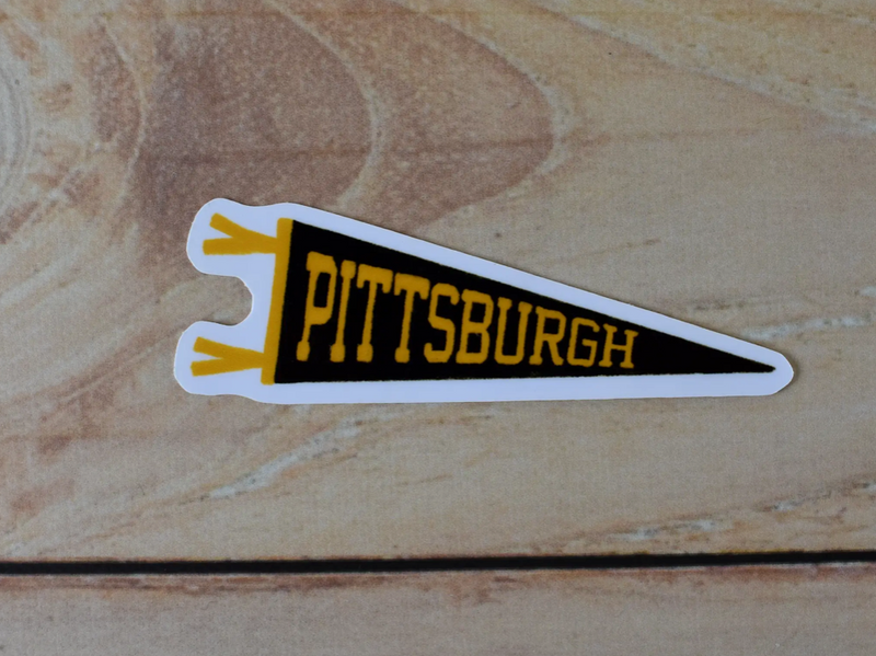 Pittsburgh PA Pennant Waterproof Sticker