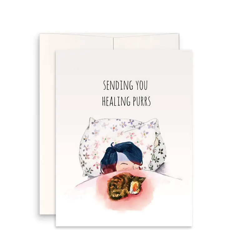 Healing Purr Cat Thinking of You Card
