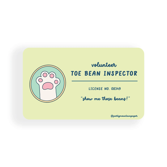 Toe Bean Inspector Sticker