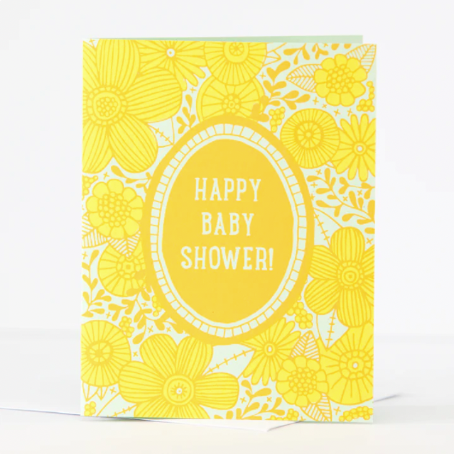 Vintage Floral Baby Shower Card