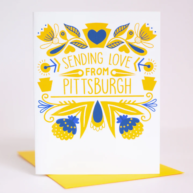 Love From Pittsburgh Folk Art Card
