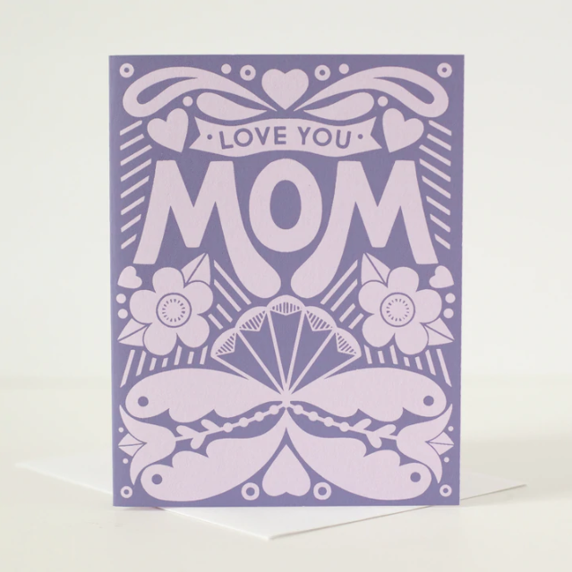 Purple Folk Art Mother's Day Card