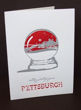 Holiday Greetings From Pittsburgh Snow Globe Card