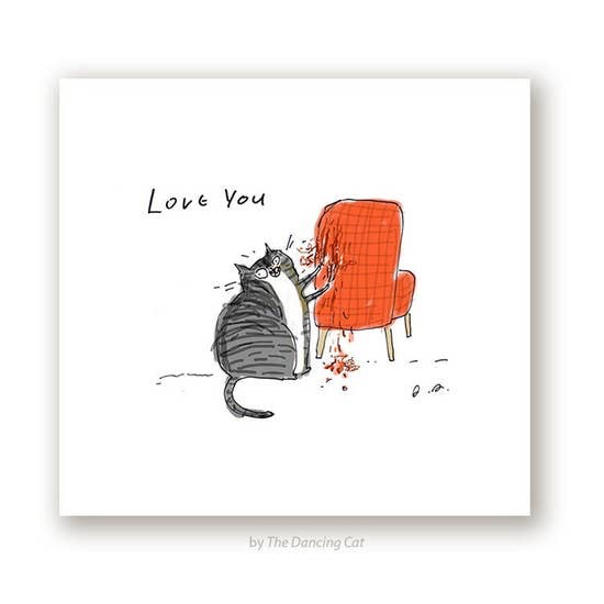 Love You Chair Rip Art Print (8.5 x 11)