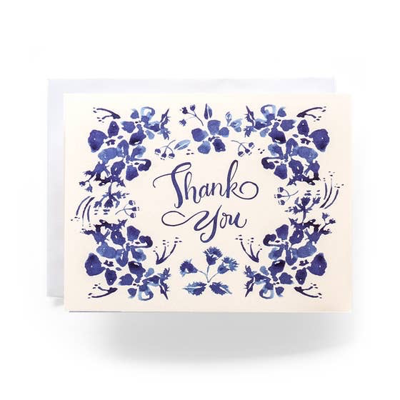 Blue Wildflower Thank You Card