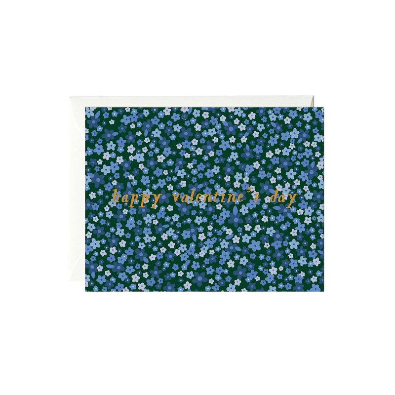 Blue Mini Florals Valentine's Day Card