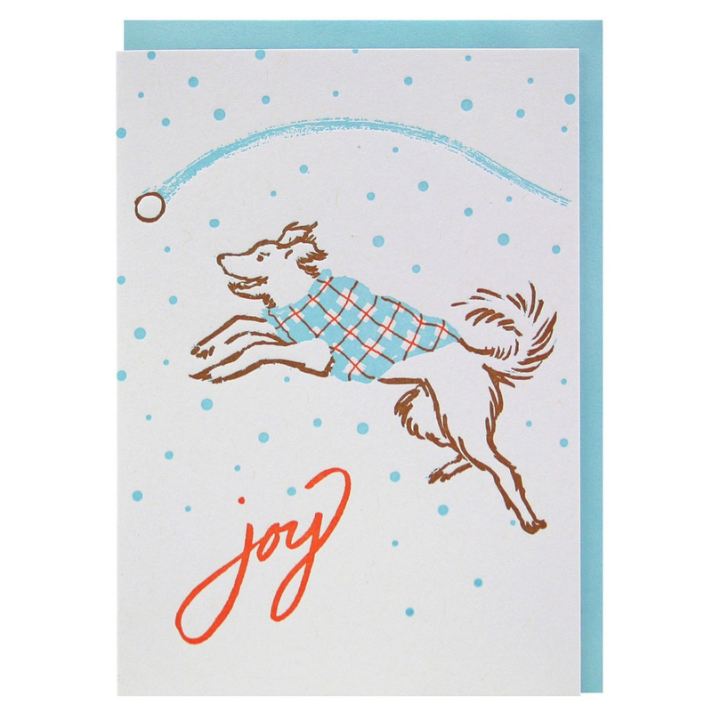 Jumping Dog Holiday Card