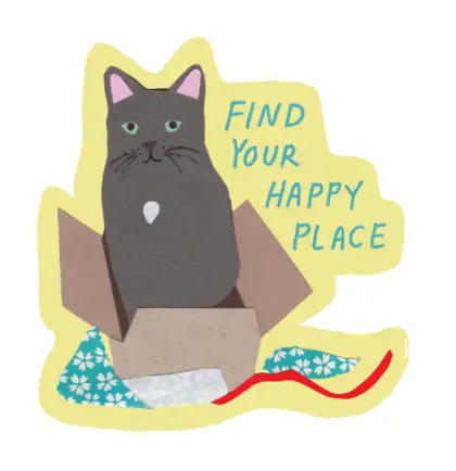 Happy Place Cat Sticker