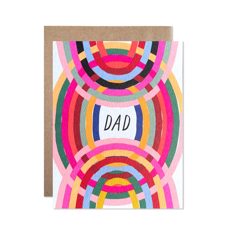 Dad Neon Circles Card