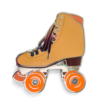 Roller Skate Pin with Glow in the Dark Wheels