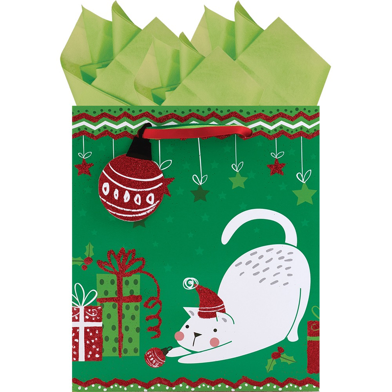 Crazy Christmas Kitties Small Gift Bag