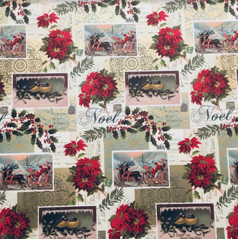 Christmas Postcards Wrap Paper Sheet (pick up only)