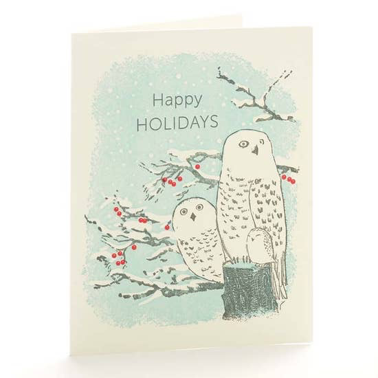 Snowy Owls Holiday Card