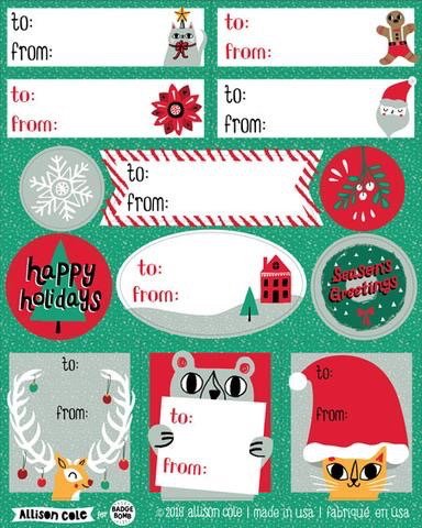 Allison Cole - Green Holiday Gift Label Stickers