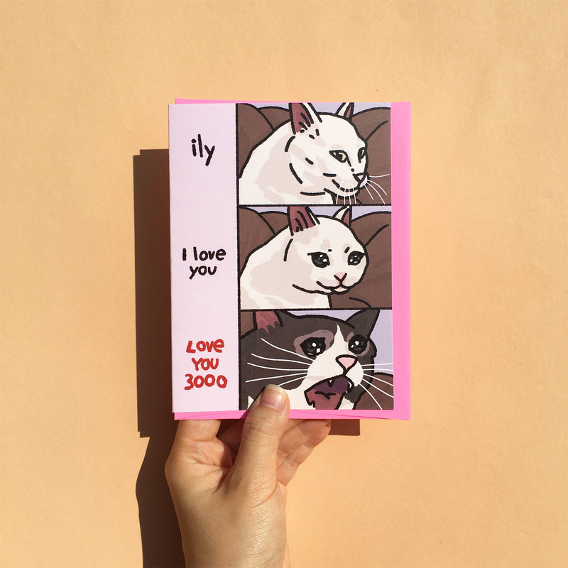 Love You 3000 Cat Card