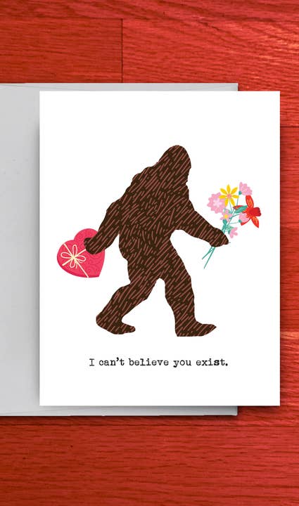 Bigfoot Valentines Day Card
