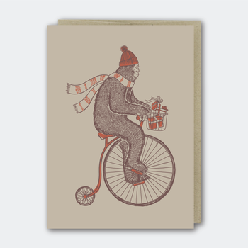 Sasquatch Bike Holiday Kraft Card