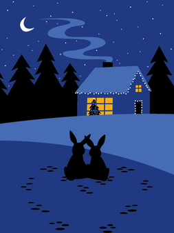 Cozy Home Bunnies Holiday Boxed Cards