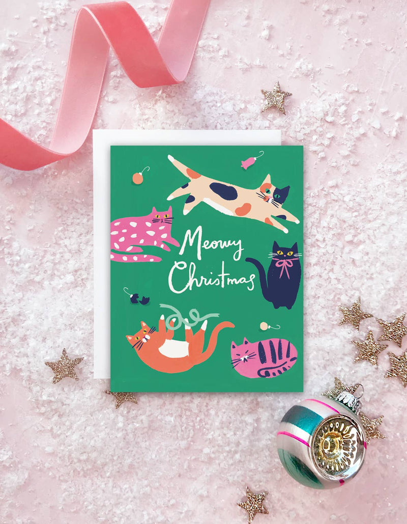 Meowy Christmas Card - Box of 8