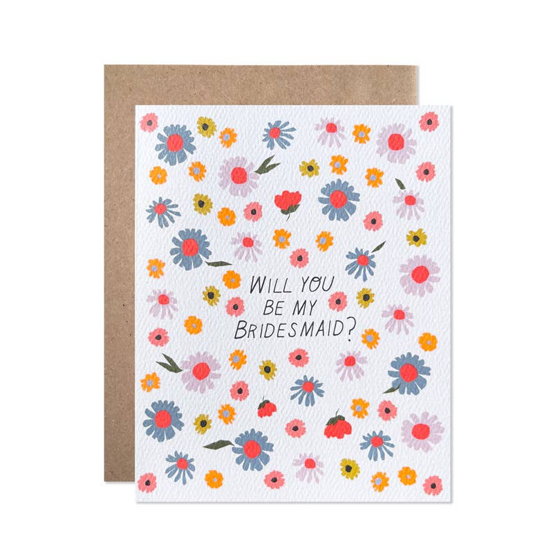 Bridesmaid Bright Florals Card