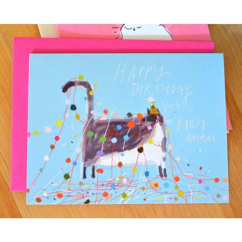 Party Animal Birthday Cat Card