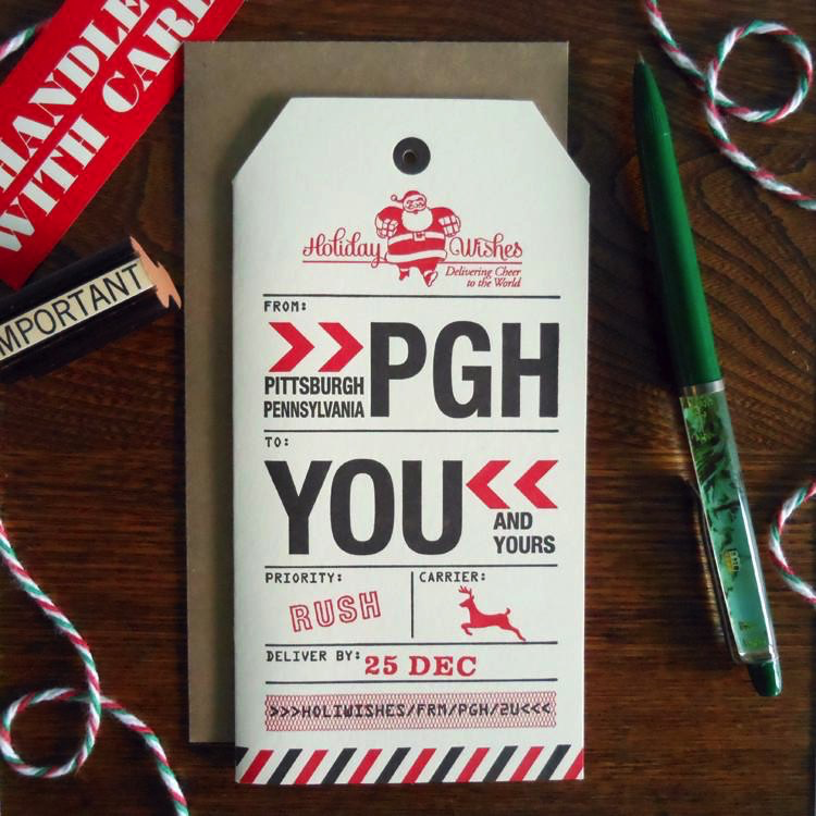 Pittsburgh Holiday Luggage Tag Card