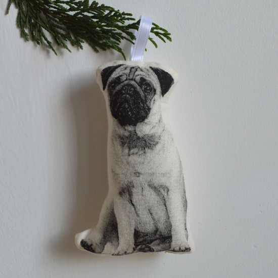 Plush Pug Ornament