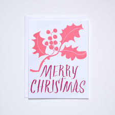 Merry Christmas Neon Holly Card