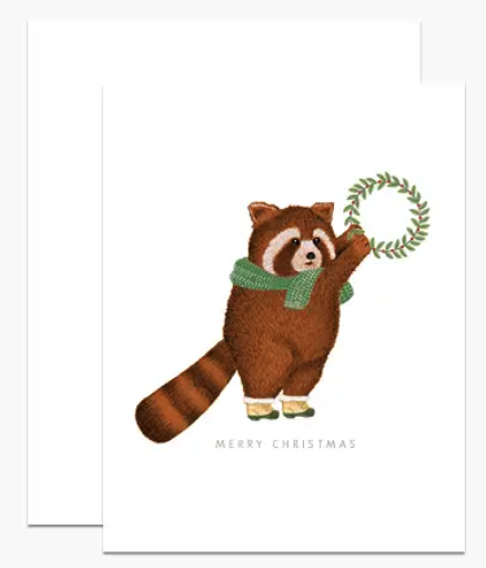 Red Panda With Wreath Boxed Cards - Set of 6