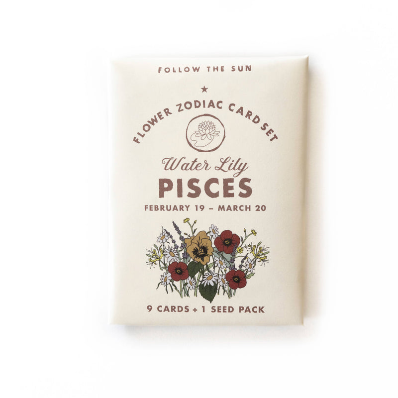 Flower Zodiac Sticker Card Set - Pisces