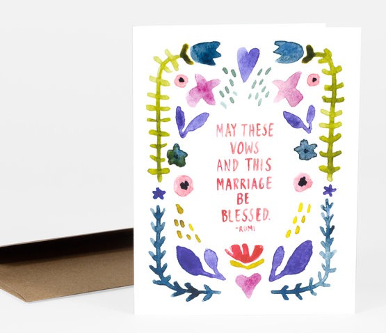 May These Vows Be Blessed Wedding Card