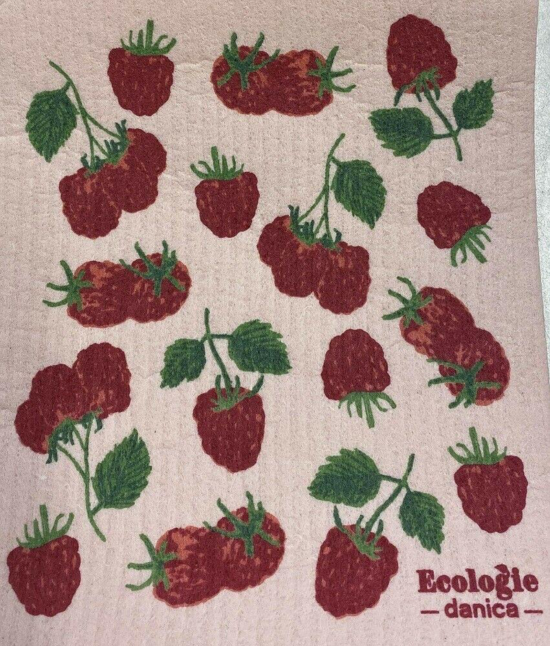 Raspberries Swedish Dishcloth