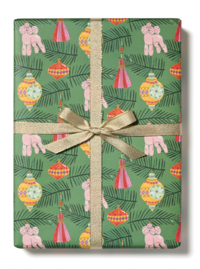 Christmas Poodle Wrap Paper Sheet (pick up only)
