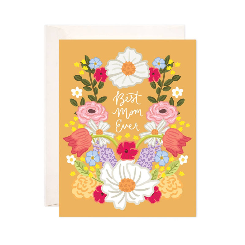 Gold Floral Mom Card