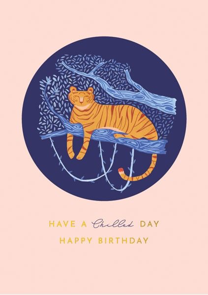 Chill Tiger Birthday Card