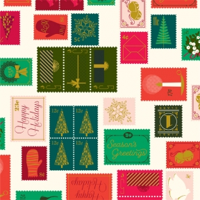 Holiday Stamps Wrap Paper Sheet (pick up only)