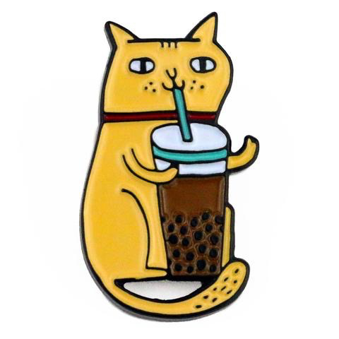 Bubble Tea Cat Pin
