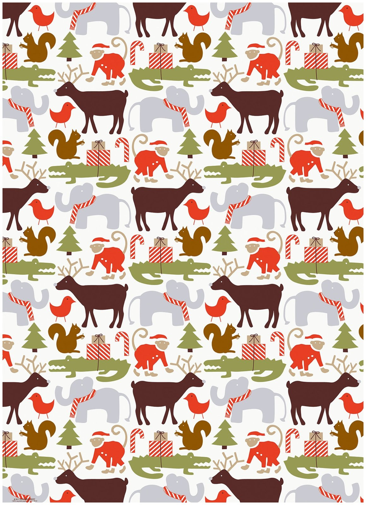 Holiday Animals Wrap Paper Sheet (pick up only)