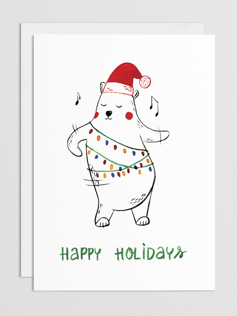 Dancing Bear Christmas Card