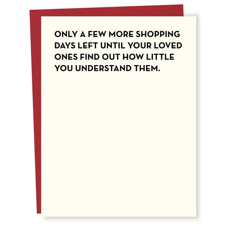 Shopping Days Left Holiday Card