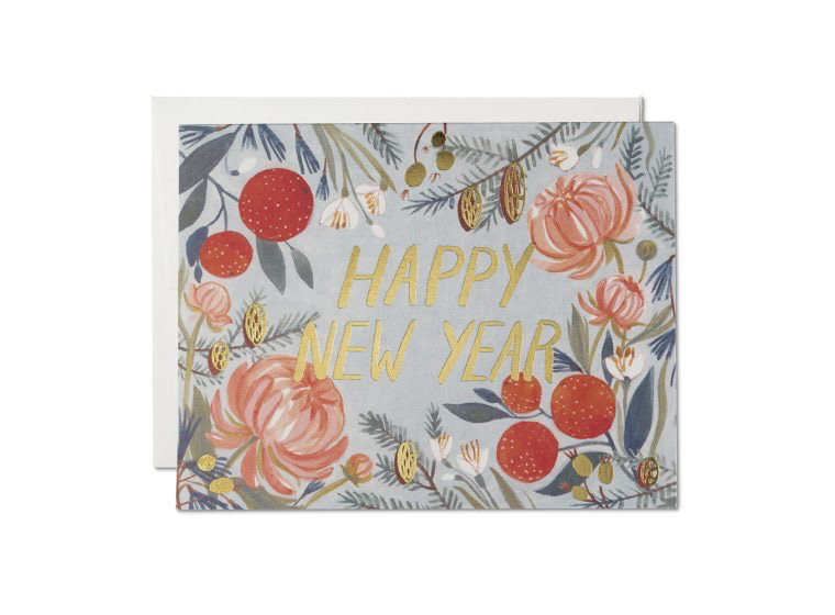 New Years Flowers Card