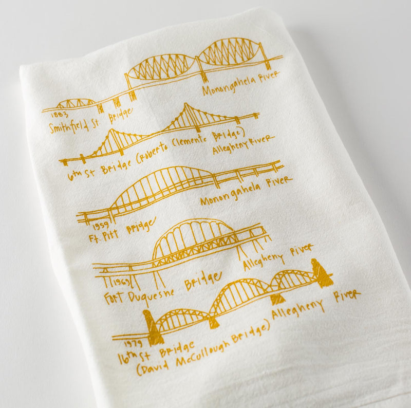 Pittsburgh Bridges Tea Towel