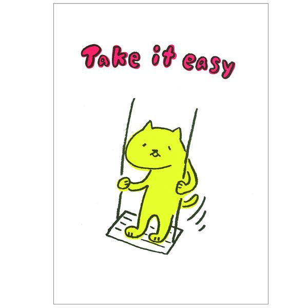 Take It Easy Yellow Cat Card
