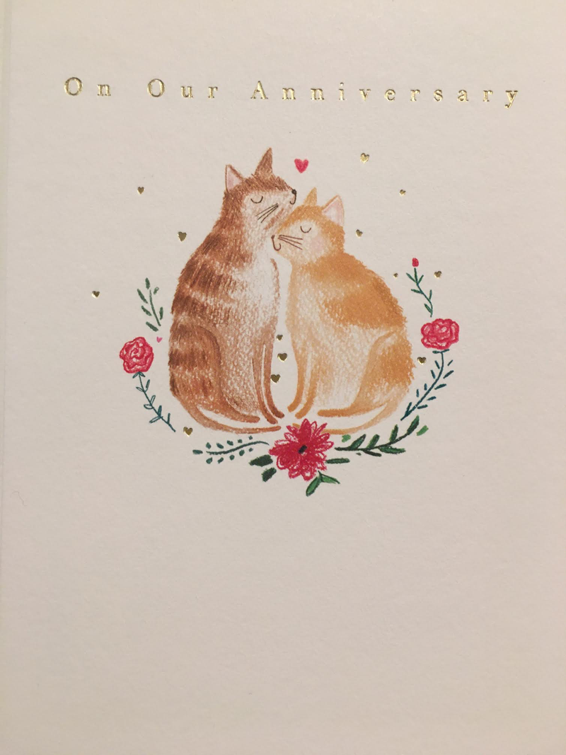 On Our Anniversary Cats Card