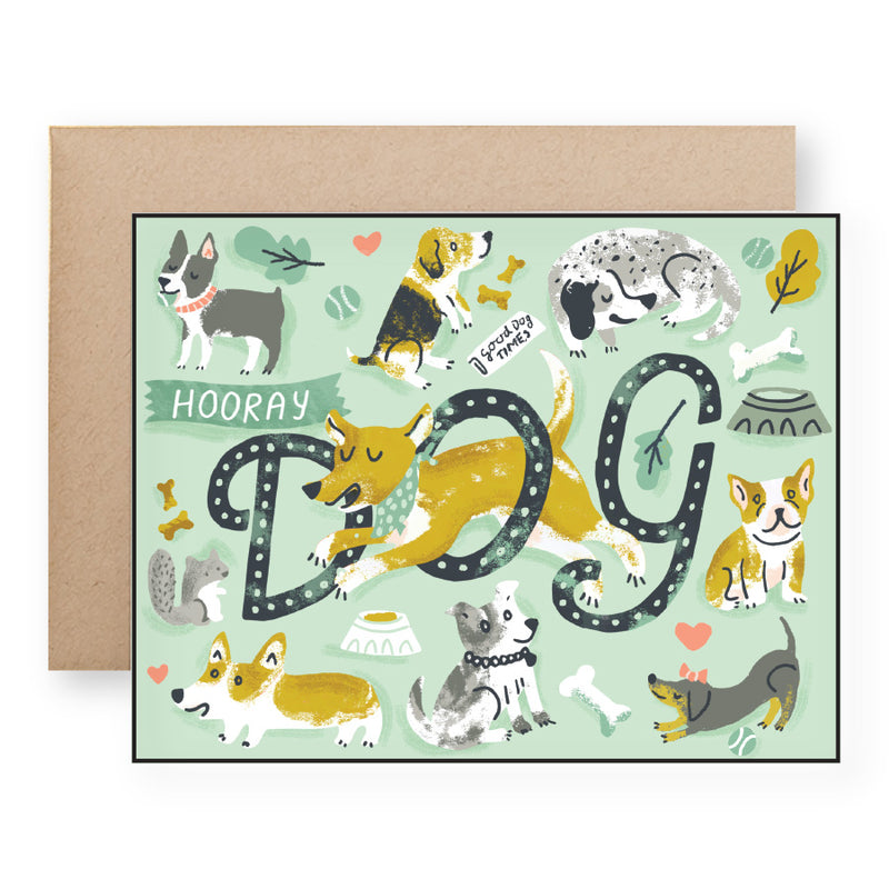 Hooray Dog Card