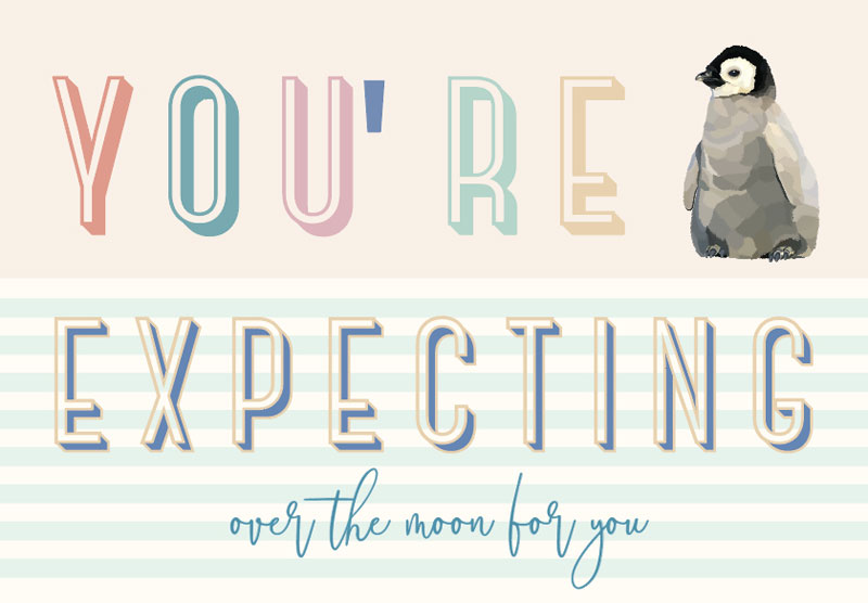 Expecting Baby Penguin Card