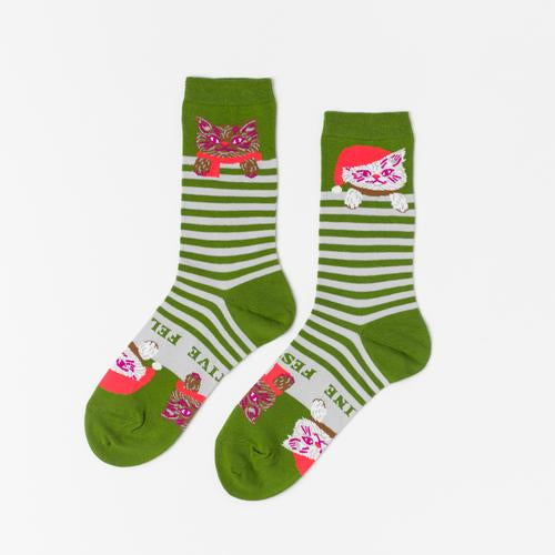 Feline Festive Crew Socks