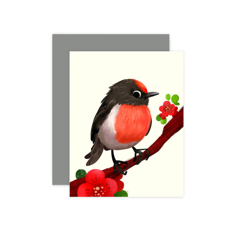 Red Capped Robin Card