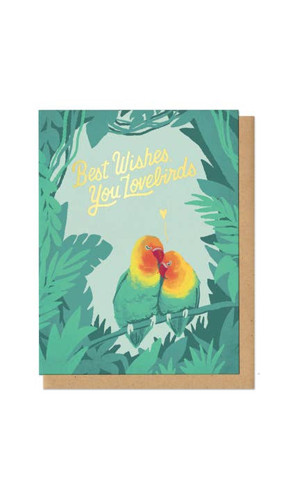 Best Wishes, Love Birds Wedding Card