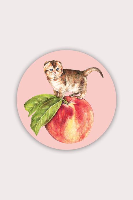 Peach Cat Vinyl Sticker